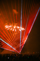 A 10-minute custom-designed laser show to music with fireworks for a rural community in New Zealand, as part of a Guy Fawkes event. It is a special show as big laser shows are very uncommon, and it is always amazing to see the audiences reaction - especially the young kids!
