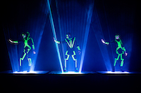 This photo was shot during Festival of Lights in Zagreb in March 2019. Show was made with 10 lasers and 3 dancers that were manipulating with lasers.